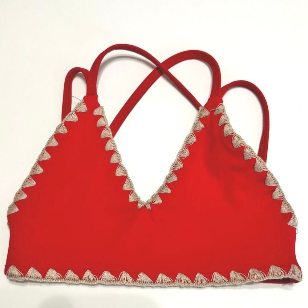 Tiger Friday Trigon Bra Child XL Amaryllis Red Ecru Strappy Dance CXL